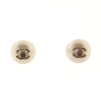 Chanel CC Ball Stud Earrings Resin