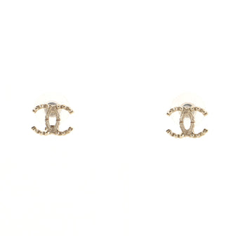 Chanel CC Stud Earrings Studded Metal
