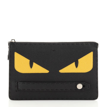 Fendi Monster Handle Clutch Leather Small