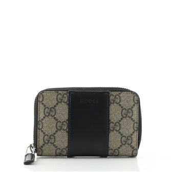 Gucci Zip Around Card Case GG Coated Canvas and Leather