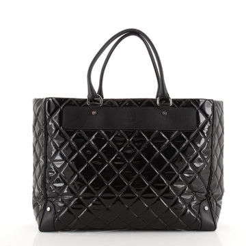 Chanel Zip Top Shopper Quilted Patent Large