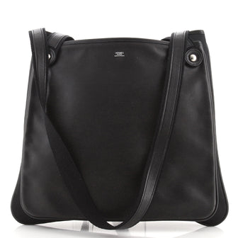 Hermes Mrs. Hippie Shoulder Bag Leather and Toile