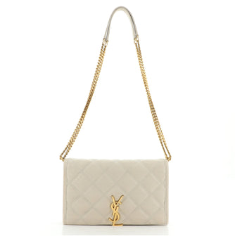 Saint Laurent Becky Chain Wallet Quilted Leather