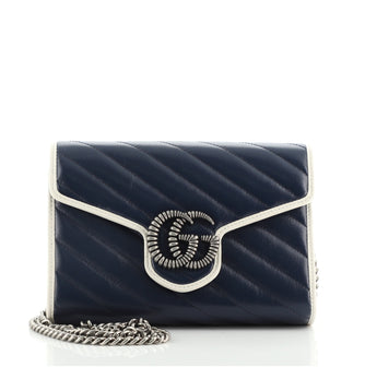 Gucci GG Marmont Chain Wallet Diagonal Quilted Leather Mini