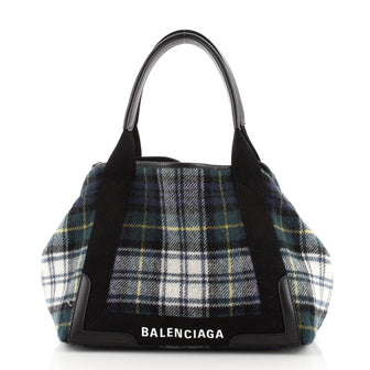 Balenciaga Navy Cabas Wool Small