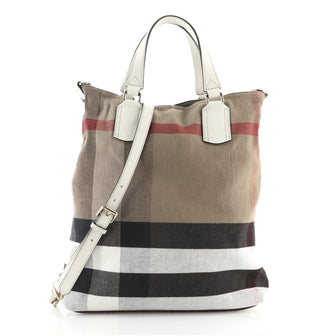 Burberry Tottenham Tote House Check Canvas Medium