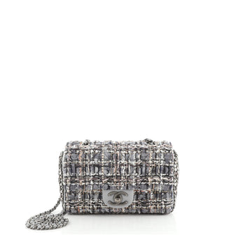 Chanel River of Pearls Flap Bag Quilted Tweed Mini