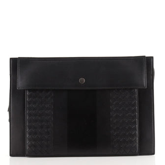 Bottega Veneta Front Pocket Flat Clutch Intrecciato Nappa with Leather