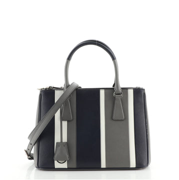 Prada Galleria Double Zip Tote Printed Saffiano Small