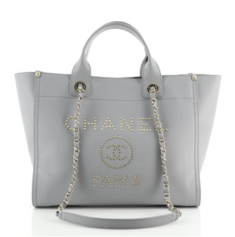 Chanel Grey Quilted Caviar Shopping Tote Silver Hardware, 2014