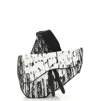 Christian Dior Saddle Crossbody Bag Limited Edition Printed Oblique Canvas