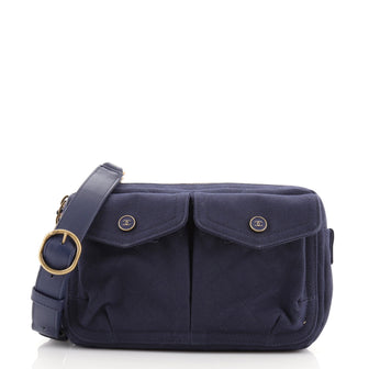 Chanel Double Pocket Waist Bag Quilted Canvas Small