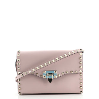 Valentino Rockstud Flip Lock Flap Bag Leather Medium