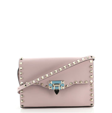 Valentino Rockstud Flip Lock Flap Bag Leather Medium