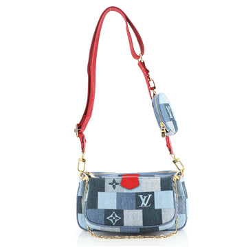 Louis Vuitton Multi Pochette Accessoires Damier and Monogram Patchwork Denim