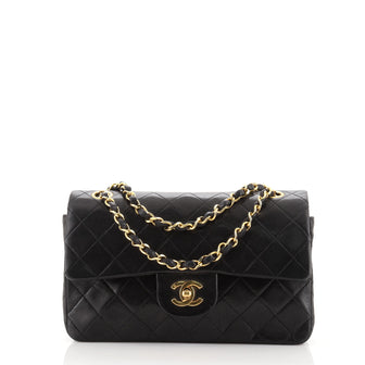 Chanel Vintage Classic Double Flap Bag Quilted Lambskin Small