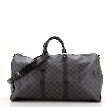 Louis Vuitton Keepall Bandouliere Bag Damier Graphite 55