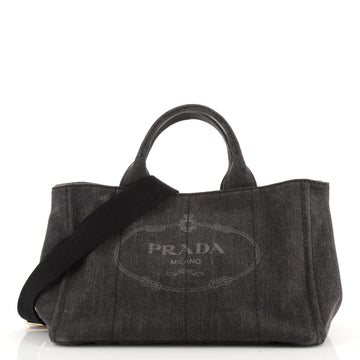 Prada Canapa Convertible Tote Denim Medium