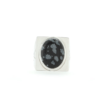 Louis Vuitton Chevaliere Ring Snowflake Obsidian and Metal