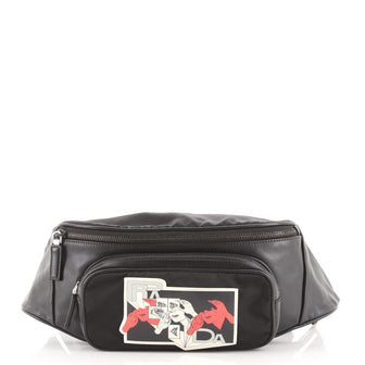 Prada Comic Waist Bag Leather and Tessuto