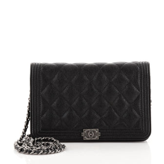 Chanel Boy Wallet on Chain Quilted Caviar