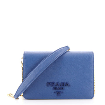 Prada Monochrome Chain Flap Bag Saffiano Leather Small