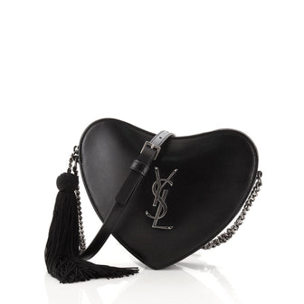 Saint Laurent Love Heart Tassel Chain Bag Leather Small