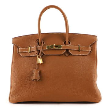 Hermes Birkin Handbag Brown Togo with Gold Hardware 35