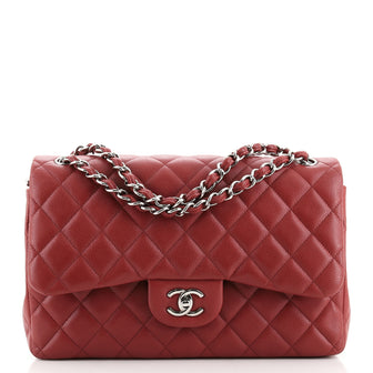 Chanel Classic Double Flap Bag Quilted Caviar Jumbo