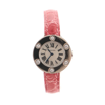Cartier Love 6 Diamond Quartz Watch White Gold and Alligator 23