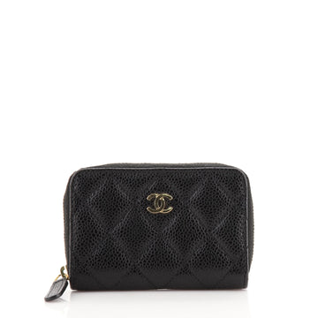 Chanel CC Zip Coin Purse Quilted Caviar Small