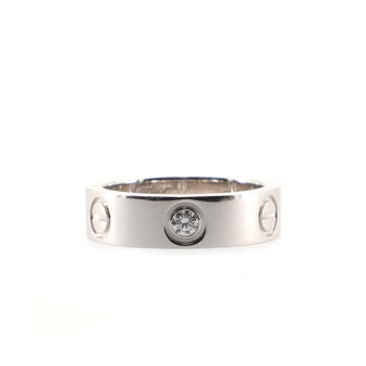 Cartier Love Band 3 Diamonds Ring 18K White Gold with Diamond