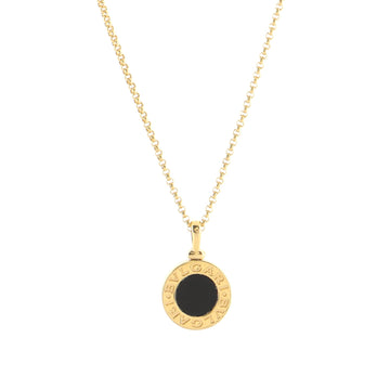 Bvlgari Bvlgari Bvlgari Pendant Necklace 18K Yellow Gold with Onyx