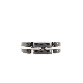 Chanel Ultra Link Ring 18K White Gold with Diamonds and Ceramic Large