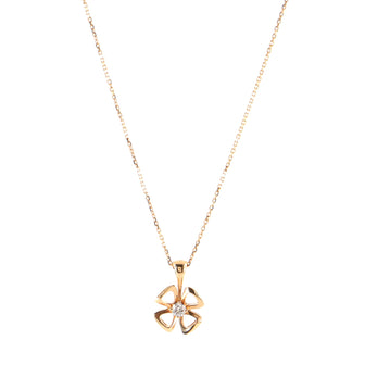 Bvlgari Fiorever Pendant Necklace 18K Rose Gold and Diamond