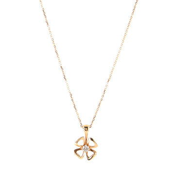 Bvlgari Fiorever Pendant Necklace 18K Rose Gold and Diamond