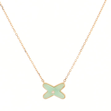 Chaumet Jeux de Liens Pendant Necklace 18K Rose Gold with Chrysoprase and Diamond