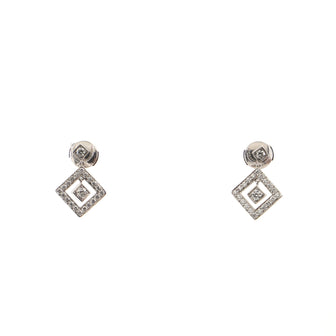Tiffany & Co. Open Square Drop Earrings Platinum and Diamonds