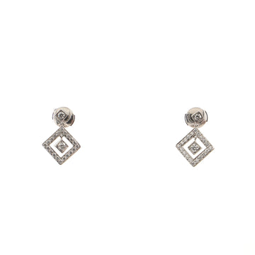 Tiffany & Co. Open Square Drop Earrings Platinum and Diamonds