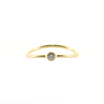 Tiffany & Co. Elsa Peretti Wave Single-Row Ring 18K Yellow Gold and Diamond