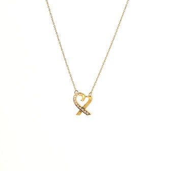 Tiffany & Co. Paloma Picasso Loving Heart Pendant Necklace 18K Yellow Gold with Diamonds