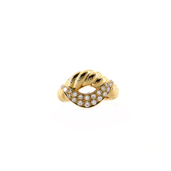 Boucheron Double Twisted Ring 18K Yellow Gold and Diamonds