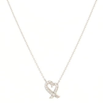 Tiffany & Co. Paloma Picasso Loving Heart Pendant Necklace Platinum with Diamonds