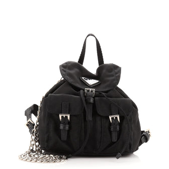 Prada Convertible Chain Backpack Tessuto Mini