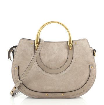 Chloe Pixie Double Handle Bag Leather with Suede Medium