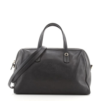 Bvlgari Convertible Satchel Logo Embossed Leather