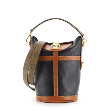 Louis Vuitton Duffle Handbag Leather with Reverse Monogram Canvas