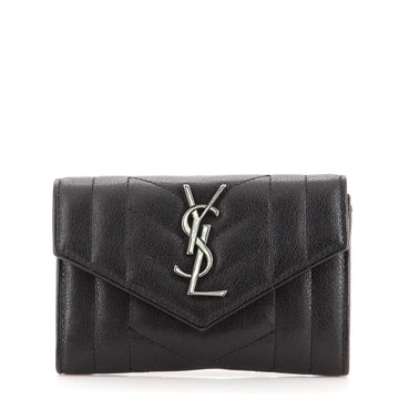Saint Laurent Classic Monogram Card Case Mixed Matelasse Leather