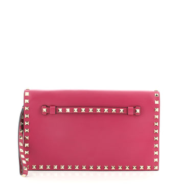 Valentino Rockstud Flap Clutch Leather