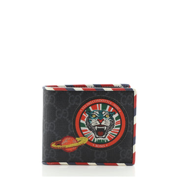 Gucci Night Courrier Bifold Wallet GG Coated Canvas with Applique
